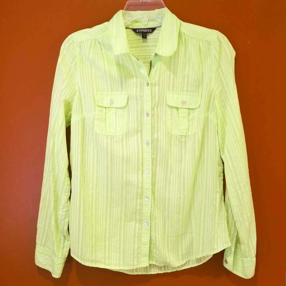 Express Bright Green-Yellow Shirt - Size Small